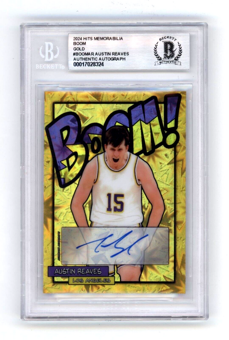Austin Reaves 2024 Hits Memorabilia BOOM Gold #/10 Signed BGS BAS Auto Lakers