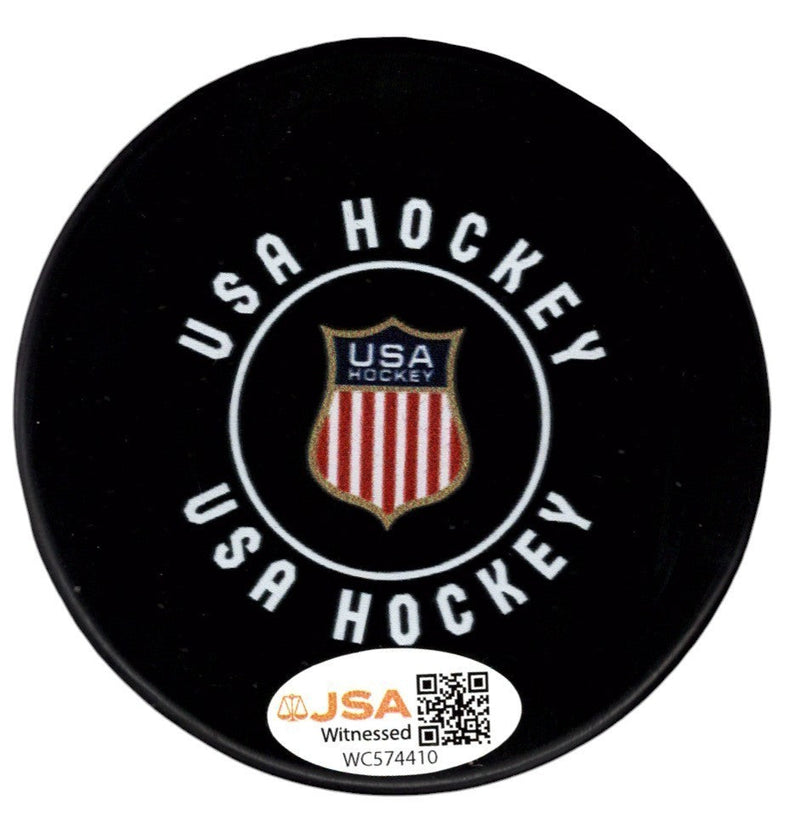 Aerin Frankel Signed Autographed USA Hockey 2026 Puck JSA Witness COA