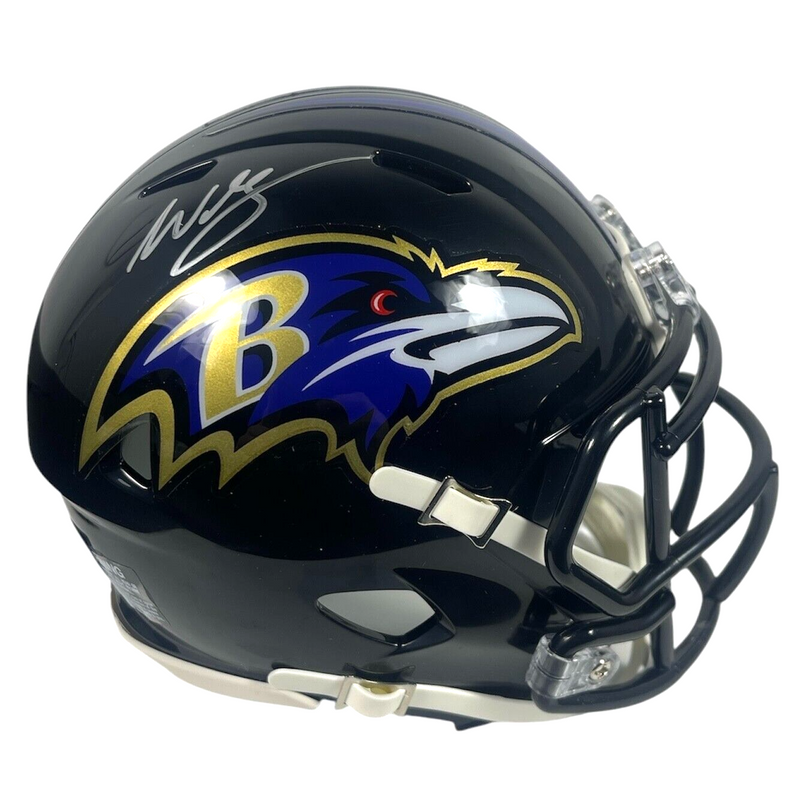 Willis McGahee Signed Ravens Speed Mini Helmet Beckett Witness BAS COA