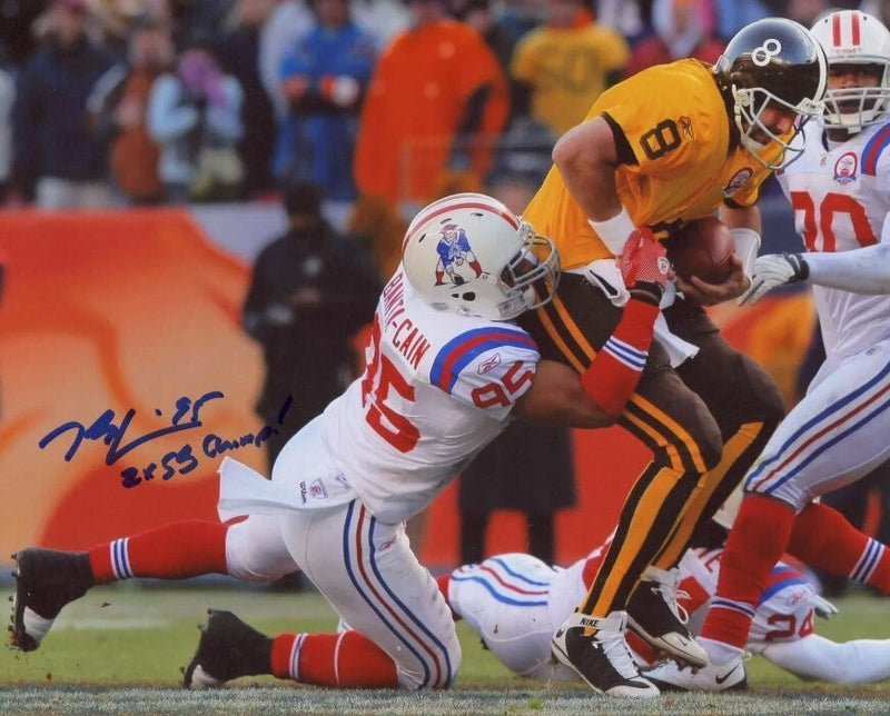 Tully Banta-Cain Signed Patriots 8x10 Photo w/ 2x SB Champ LSCM COA #3