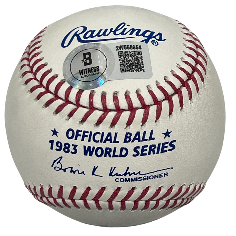 Rick Dempsey Signed 1983 WS ROMLB Baseball w/ MVP 83 WS Beckett Witness BAS COA