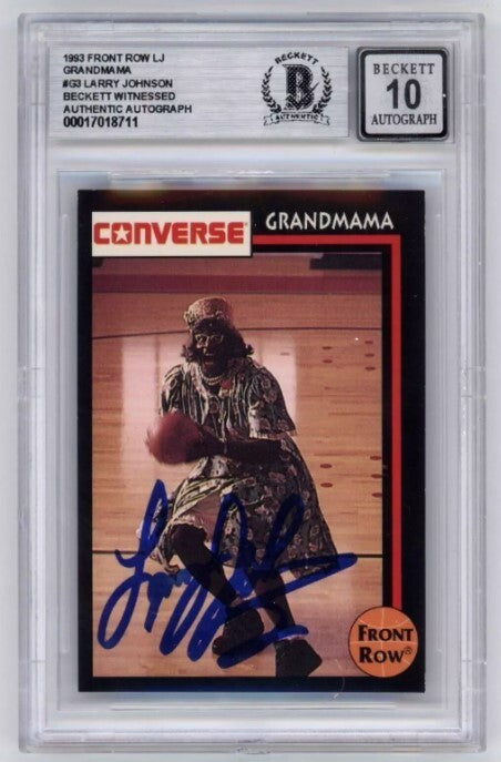 Larry Johnson 1993 Front Row #G3 Grandmama Converse Signed Beckett BGS 10 Auto
