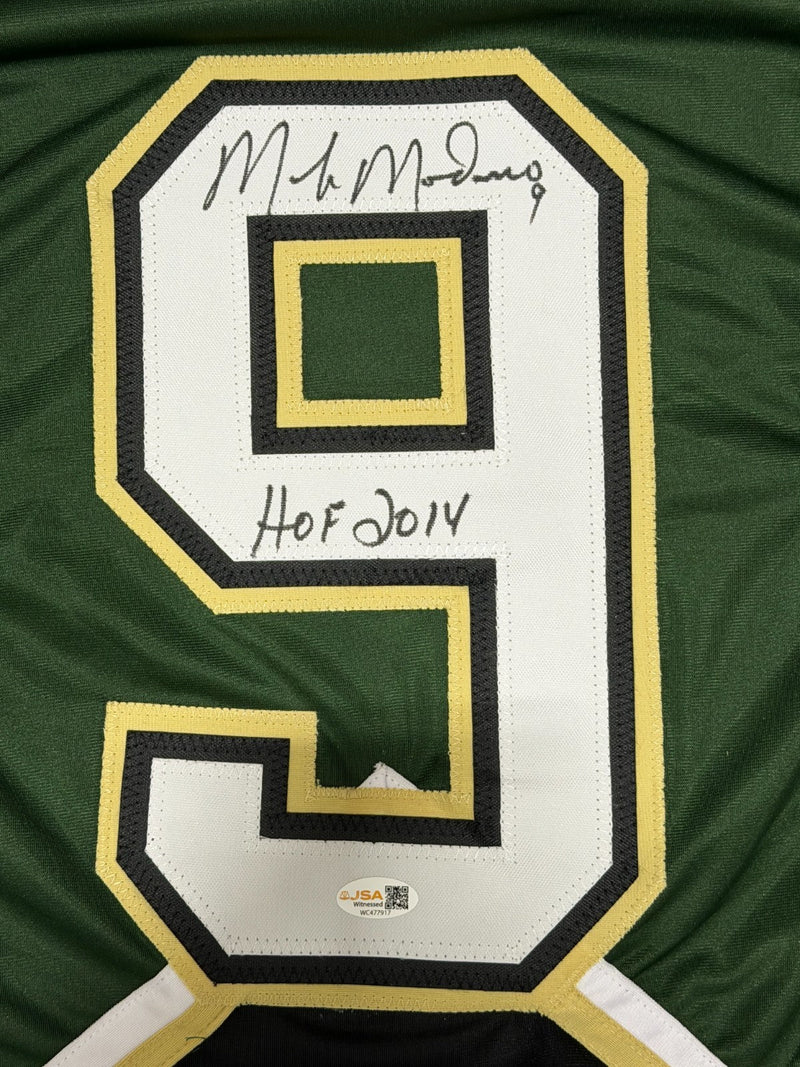 Mike Modano Signed Dallas Stars Custom Jersey w/ HOF 2014 JSA Witness COA