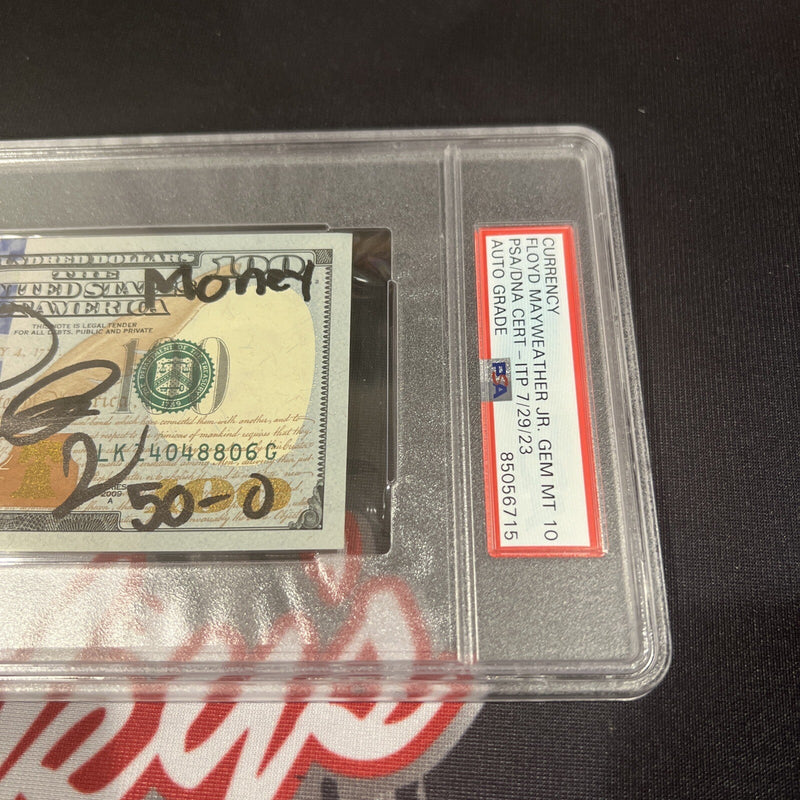 Floyd Mayweather Jr Signed $100 Bill US Currency x4 Inscriptions PSA 10 Auto I