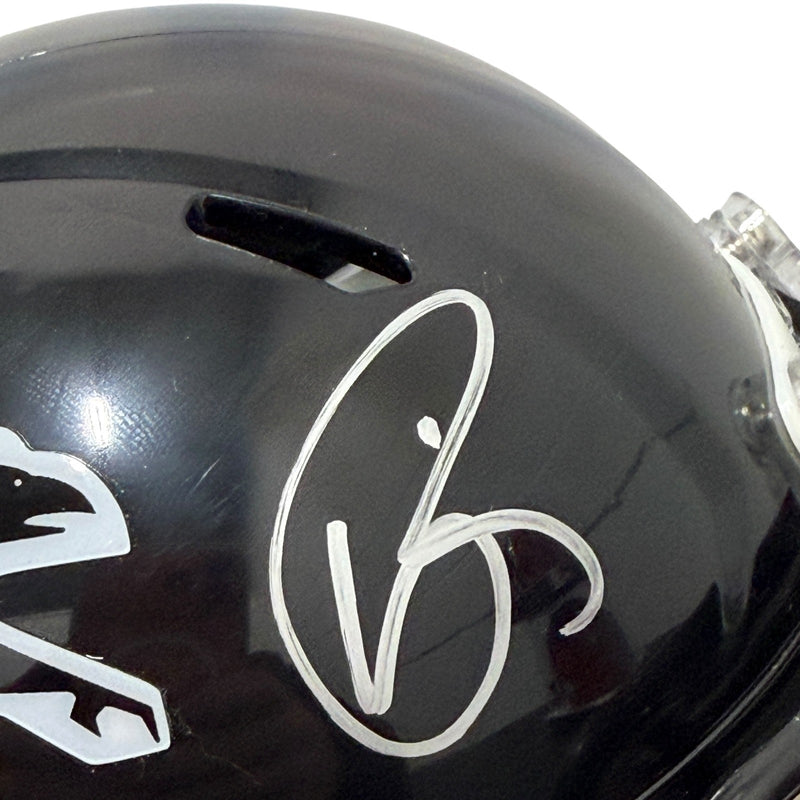 Andre Rison Signed Atlanta Falcons TB 90-02 Mini Helmet JSA Witness COA