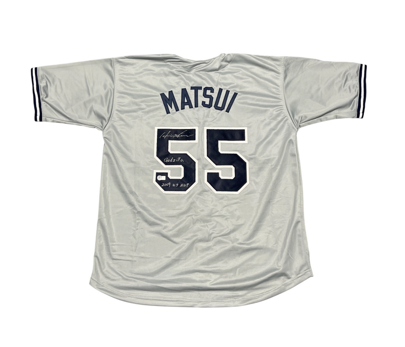 Hideki Matsui Signed New York Yankees Custom Jersey w 2 Ins Beckett BAS COA