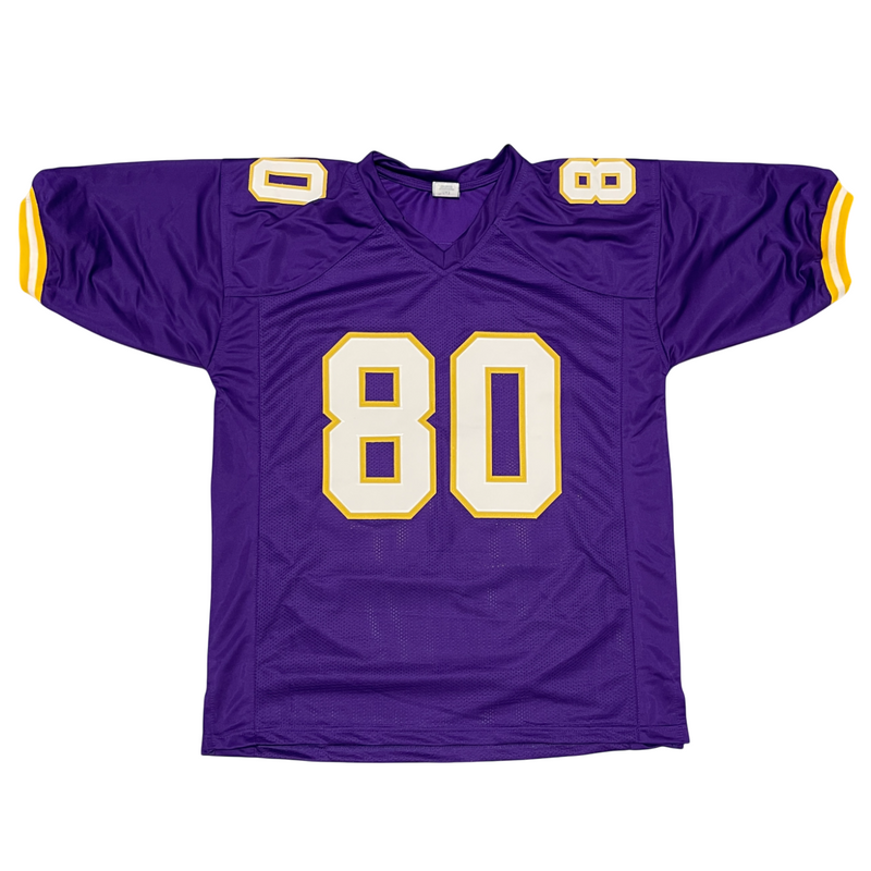 Cris Carter Signed Vikings Custom Jersey w/ HOF 2013 Beckett Witness BAS COA