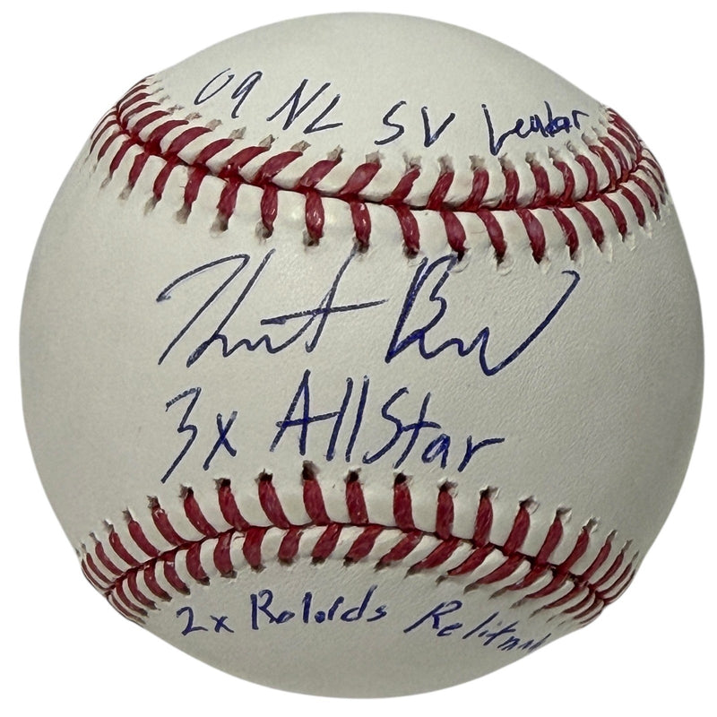 Heath Bell Signed Autographed ROMLB Baseball w/ 3 Insc JSA Witness COA
