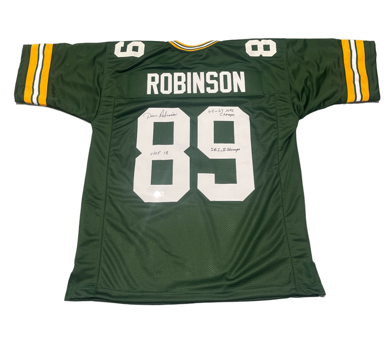 Dave Robinson Signed Green Bay Packers Custom Jersey w/ 3 Ins Beckett W BAS COA