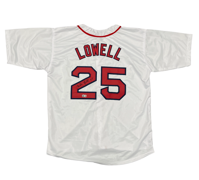 Mike Lowell Signed Boston Red Sox Custom Jersey Beckett Witness BAS COA