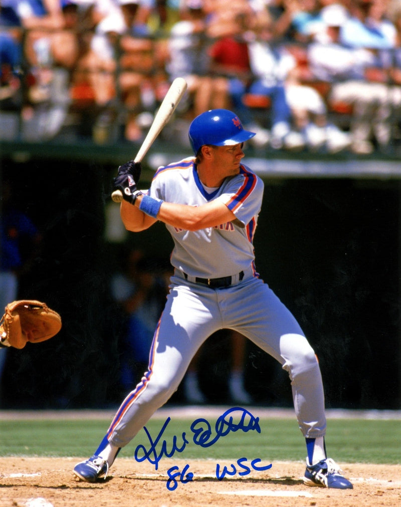 Kevin Elster Signed Autographed New York Mets 8x10 Photo w/ 86 WSC LSCM COA #1