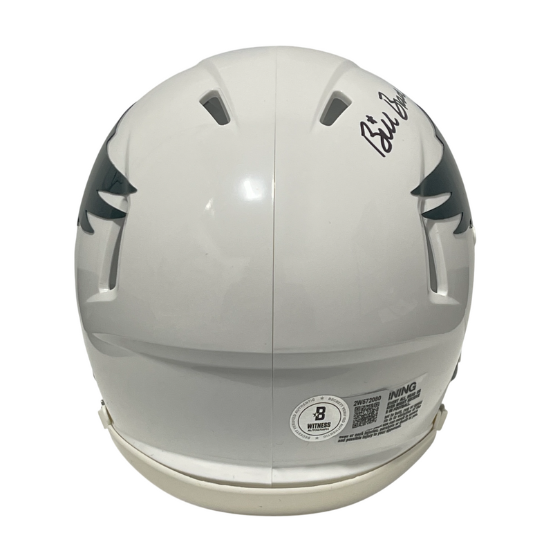 Bill Bradley Signed Eagles TB 69-73 Mini Helmet Beckett Witness BAS COA