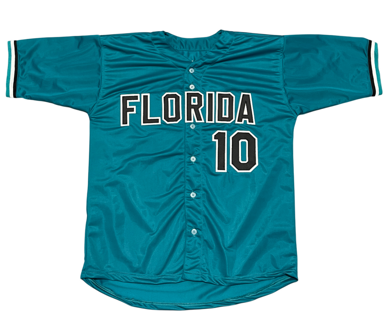 Gary Sheffield Signed Florida Marlins Custom Jersey 97 WS Champs Beckett BAS COA