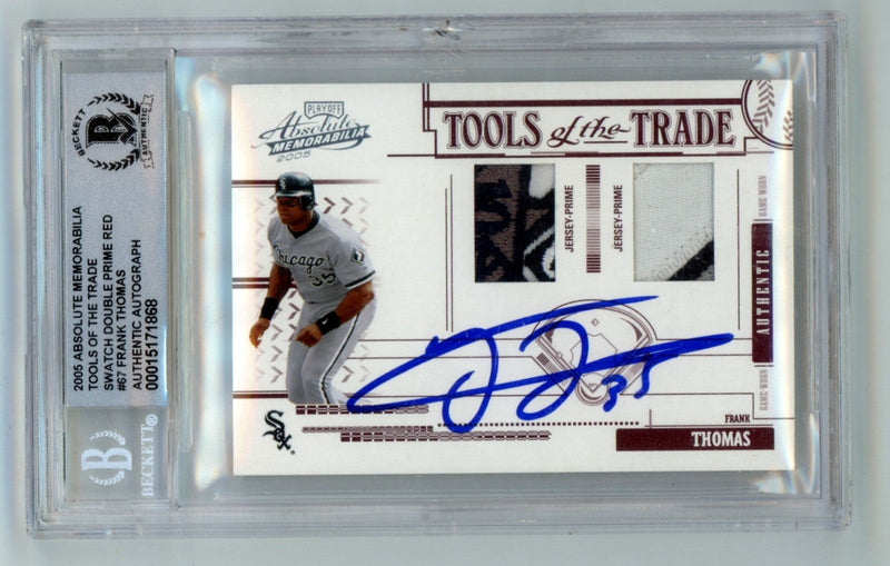 Frank Thomas 2005 Absolute Memorabilia Signed Dual Logo Patch /100 BGS BAS Auto