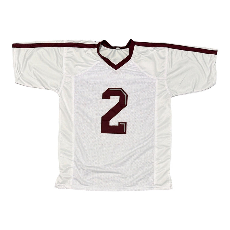 Johnny Manziel Signed Texas A&M Custom Jersey w/ 2012 Heisman JSA Witness COA W
