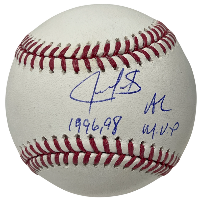 Juan Gonzalez Signed ROMLB Baseball w/ 1996, 98 AL MVP Beckett Witness BAS COA