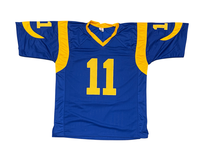 Jim Everett Signed Rams Custom Jersey 2x NFL Passing TD Leader Beckett W BAS COA