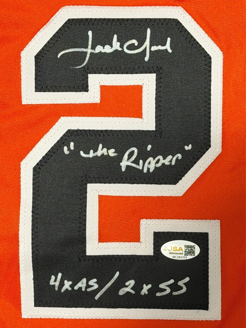 Jack Clark Signed Autographed SF Giants Custom Jersey w/ 3 Ins JSA Witness COA O