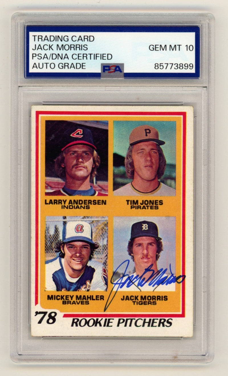 Jack Morris 1978 Topps #703 Rookie RC Signed PSA 10 Auto Detroit Tigers HOF