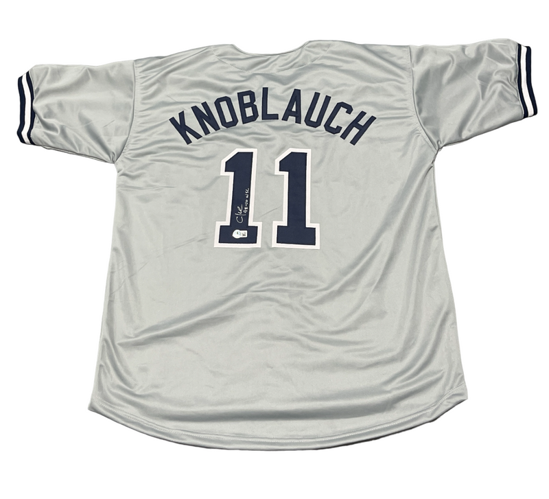 Chuck Knoblauch Signed NY Yankees Custom Jersey w/ 98-00 WSC Beckett W BAS COA