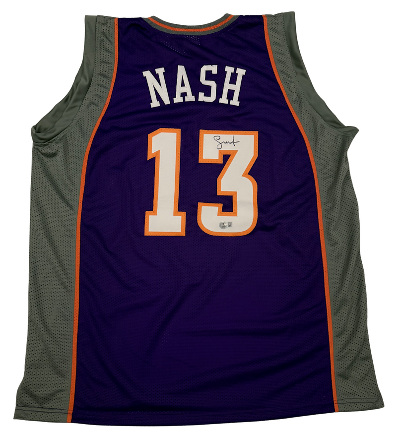 Steve Nash Signed Phoenix Suns Custom Jersey Beckett BAS Witness COA