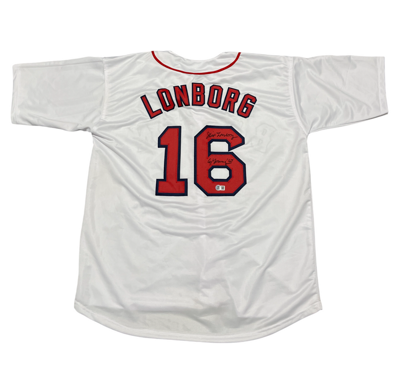 Jim Lonborg Signed Red Sox Custom Jersey w/ CY Young 67 Beckett Witness BAS COA