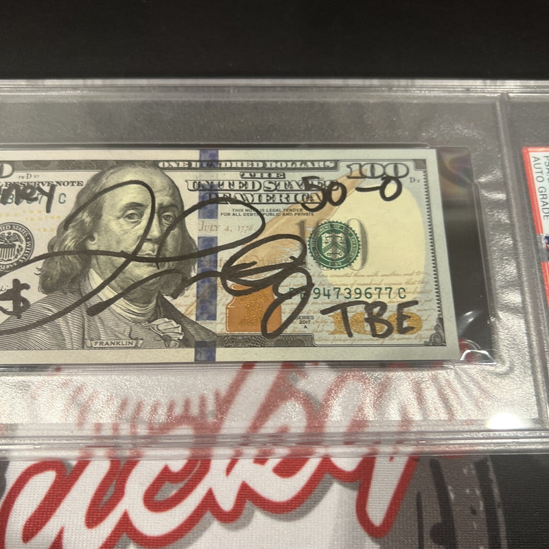 Floyd Mayweather Jr Signed $100 Bill US Currency x4 Inscriptions PSA 10 Auto J