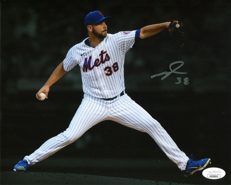 Tylor Megill Signed Autographed New York Mets 8x10 Photo JSA WIT COA