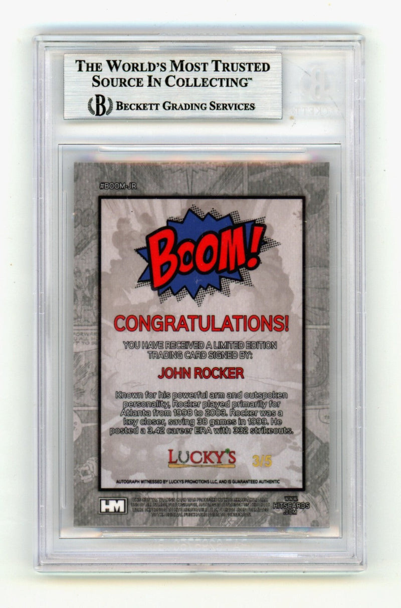John Rocker 2024 Hits Memorabilia BOOM Red /5 Signed BGS BAS Auto Atlanta Braves