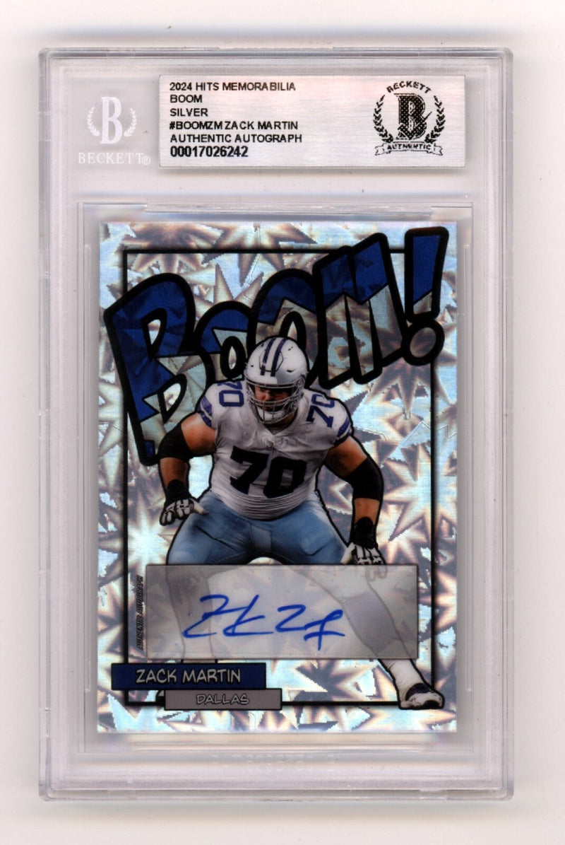Zack Martin 2024 Hits Memorabilia BOOM Silver Signed BGS BAS Auto Cowboys