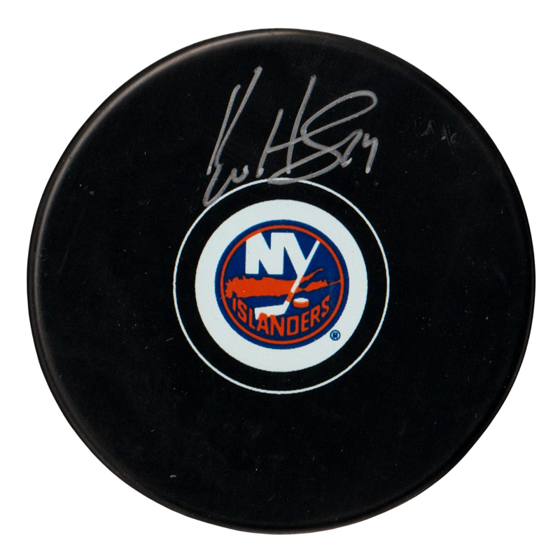 Bo Horvat Signed Autographed NY Islanders Logo Puck #14 Beckett Witness BAS COA