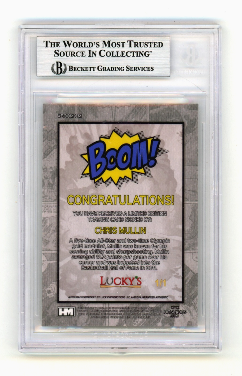 Chris Mullin 2024 Hits Memorabilia BOOM Super 1/1 Signed BGS BAS Auto Warriors