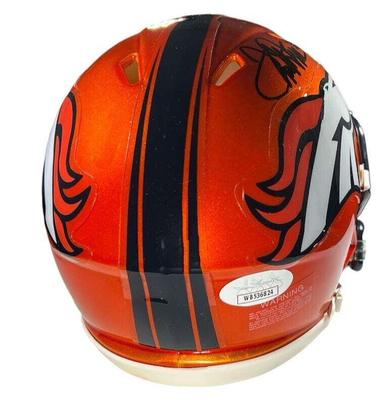 Terrell Davis Signed Denver Broncos Flash Mini Helmet w HOF JSA Witness COA