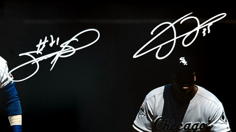 Sammy Sosa & Frank Thomas Dual Signed 16x20 Photo Beckett Witness BAS COA