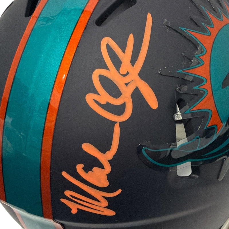 Mark Clayton & Mark Duper Dual Signed Dolphins Rivalries Mini Helmet JSA Wit COA
