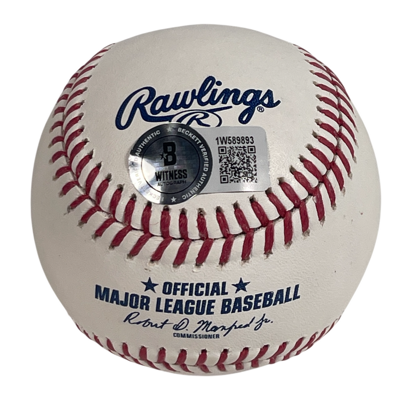 Roy White Signed ROMLB Baseball w/ 77-78 WSC Beckett Witness BAS COA