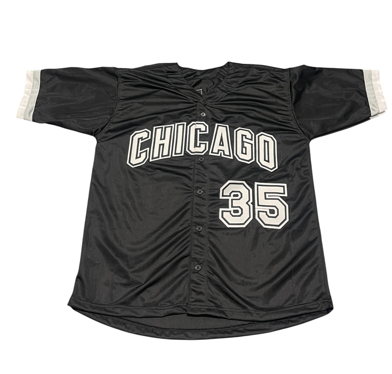 Frank Thomas Signed Chicago White Sox Custom Black Jersey Beckett Wit BAS COA