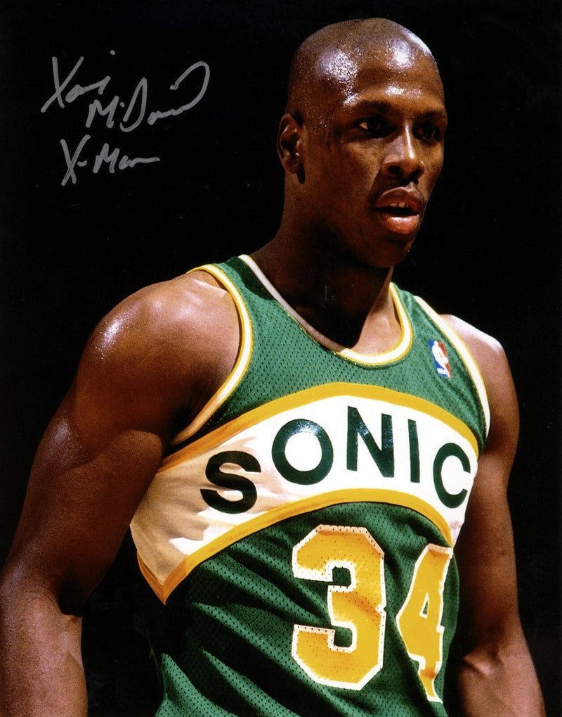Xavier McDaniel Signed Seattle Supersonics 8x10 Photo w/ X-Man LSCM COA