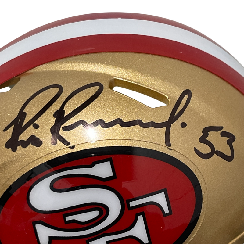 Bill Romanowski Signed 49ers Speed Mini Helmet Beckett Witness BAS COA