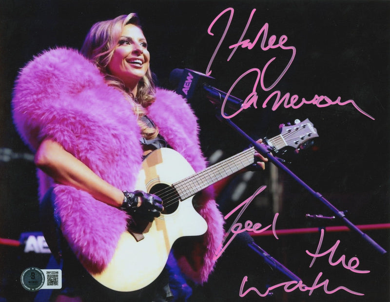 Harley Cameron Signed AEW 8x10 Photo w/ Feel The Wrath Beckett Wit BAS COA #7