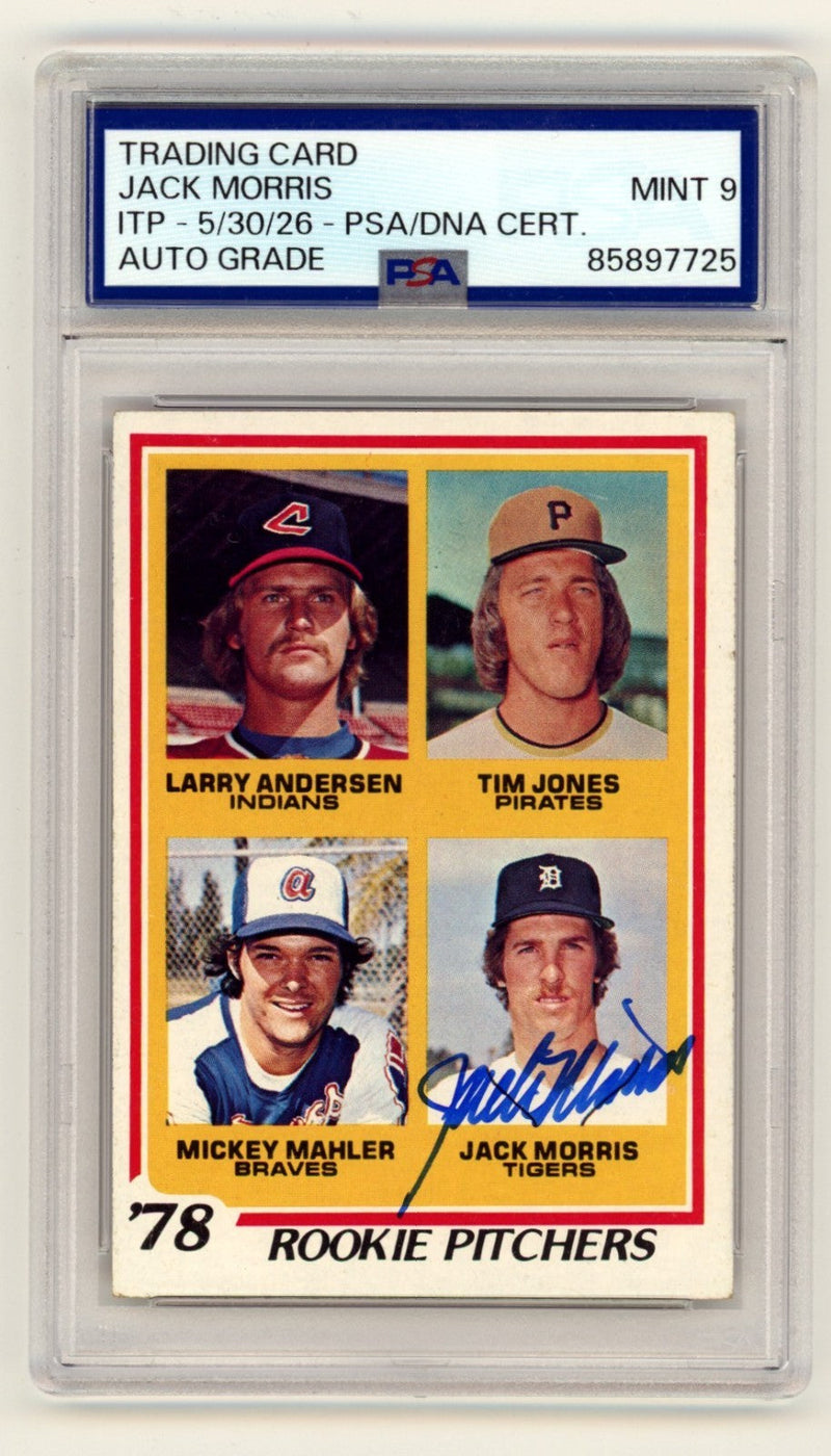 Jack Morris 1978 Topps #703 Rookie RC Signed PSA ITP 9 Auto Detroit Tigers HOF
