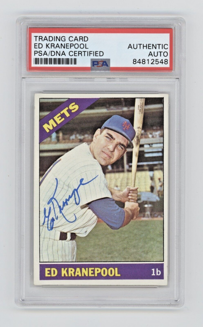Ed Kranepool 1966Topps Baseball #212 Signed PSA Authentic Auto New York Mets