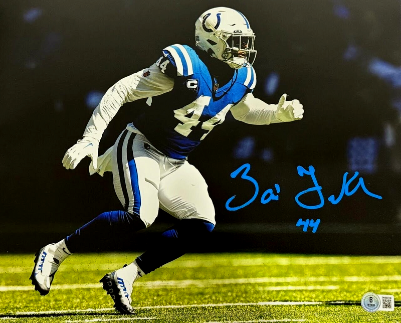 Zaire Franklin Signed Indianapolis Colts 11x14 Photo Beckett Witness BAS COA