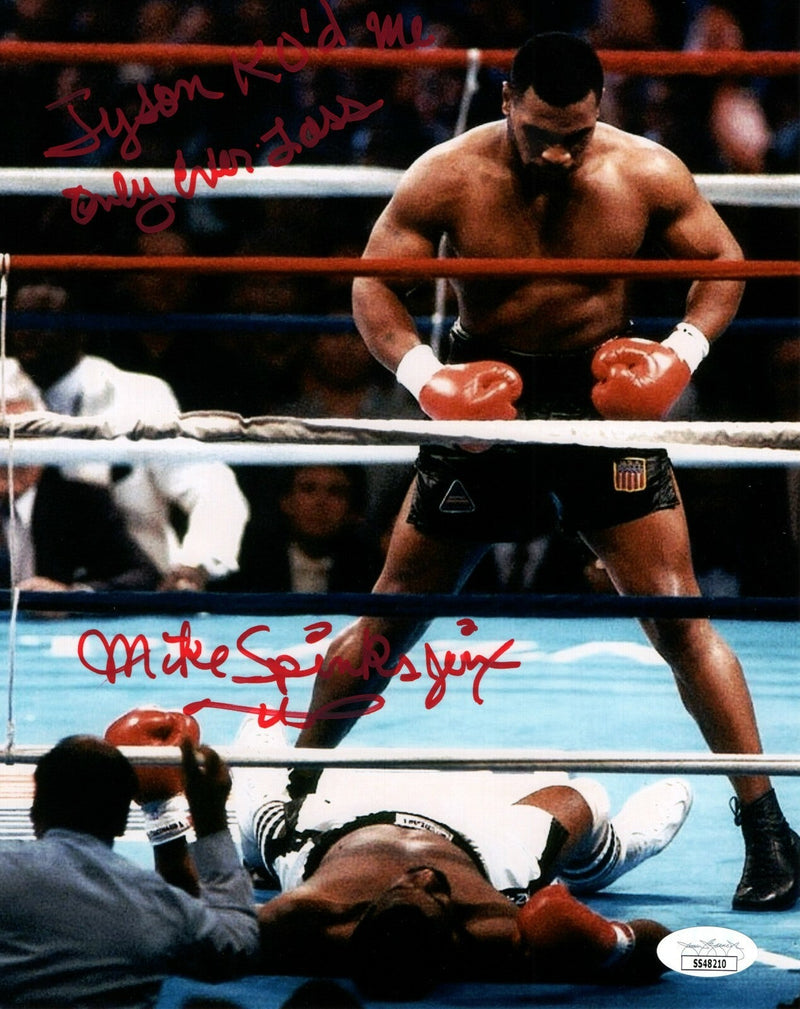 Michael Spinks "Jinx" Signed 8x10 Photo w/ Tyson KO Only Loss JSA COA #6