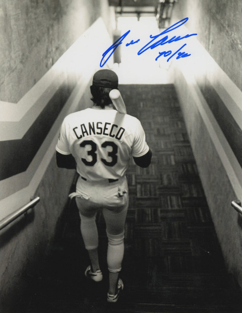 Jose Canseco Signed Autographed Oakland Athletics 8x10 Photo w/ 40/40 LSCM COA
