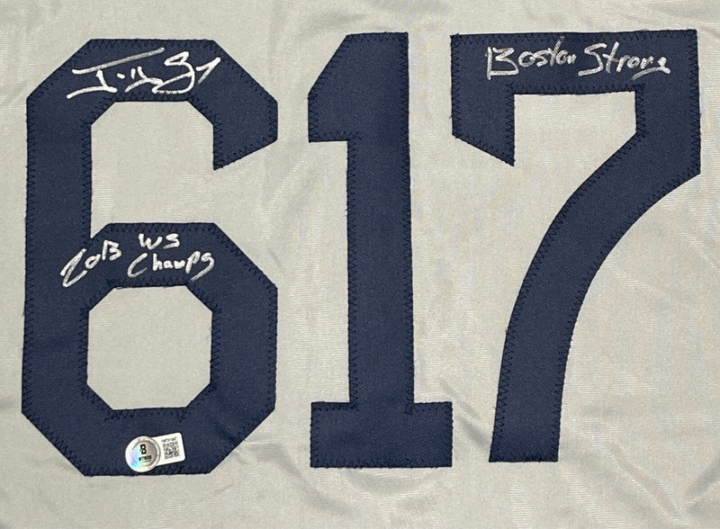 Jonny Gomes Signed Boston Strong Custom Jersey w/ 2 Ins Beckett Witness BAS COA