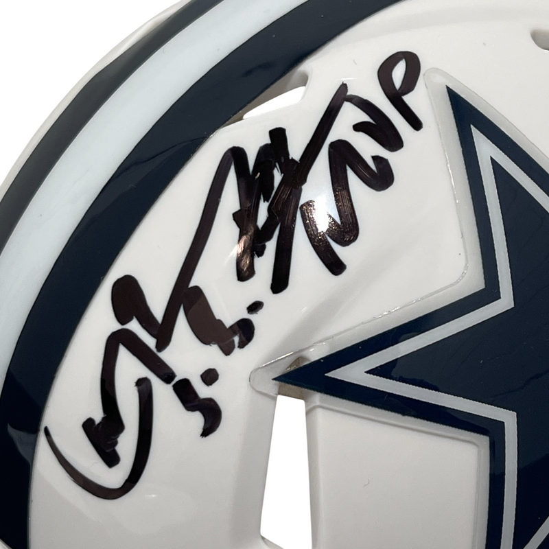 Larry Brown Signed Cowboys Alt Mini Helmet w/ SB XXX MVP Beckett Wit BAS COA