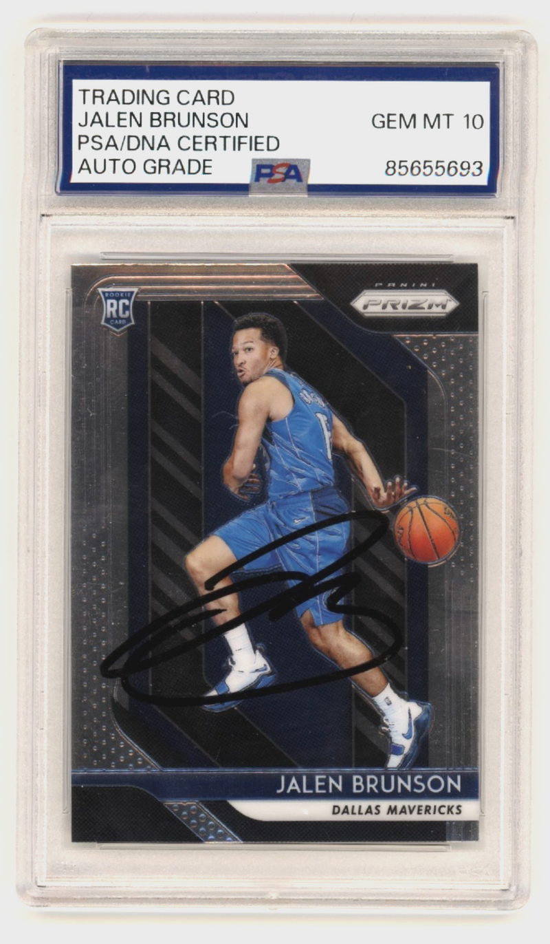 Jalen Brunson 2018-19 Panini Prizm #250 Signed Rookie RC PSA 10 Auto JSA Knicks