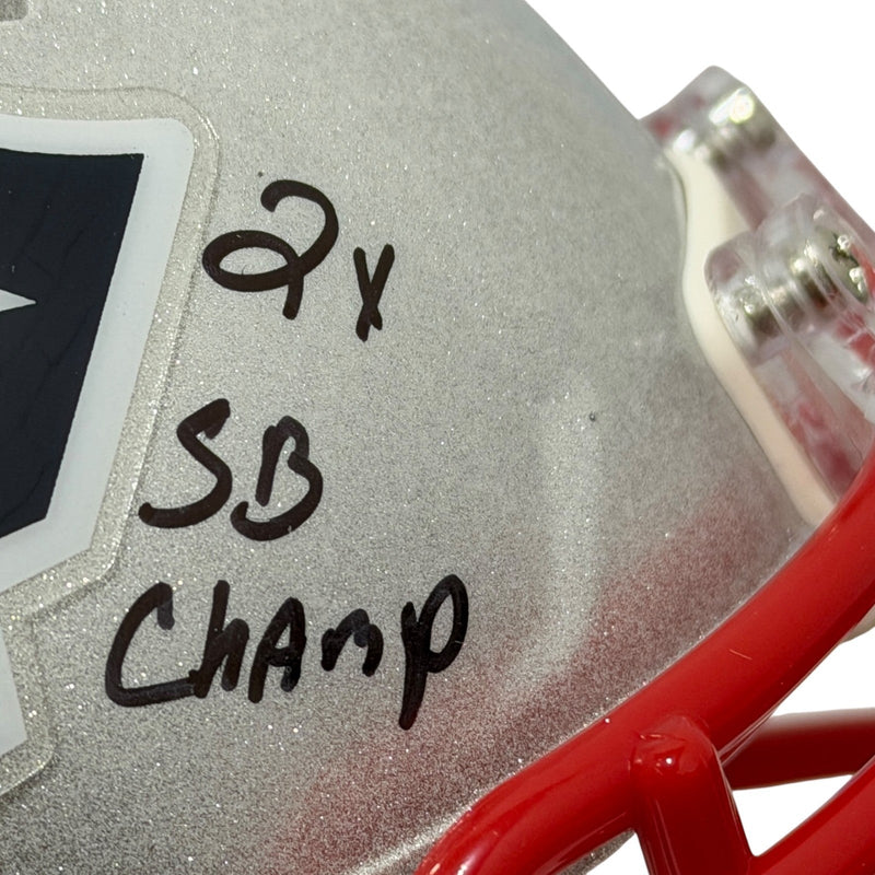 Bobby Hamilton Signed Patriots Speed Mini Helmet w/ 2x SB Champ JSA Witness COA
