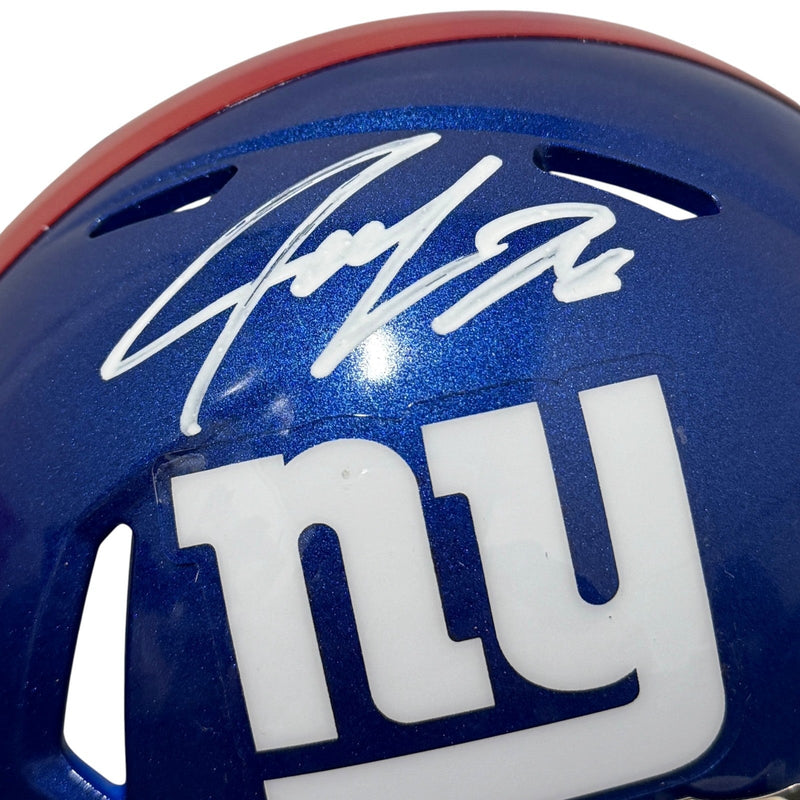 Jeremy Shockey Signed New York Giants Speed Mini Helmet Beckett Witness BAS COA